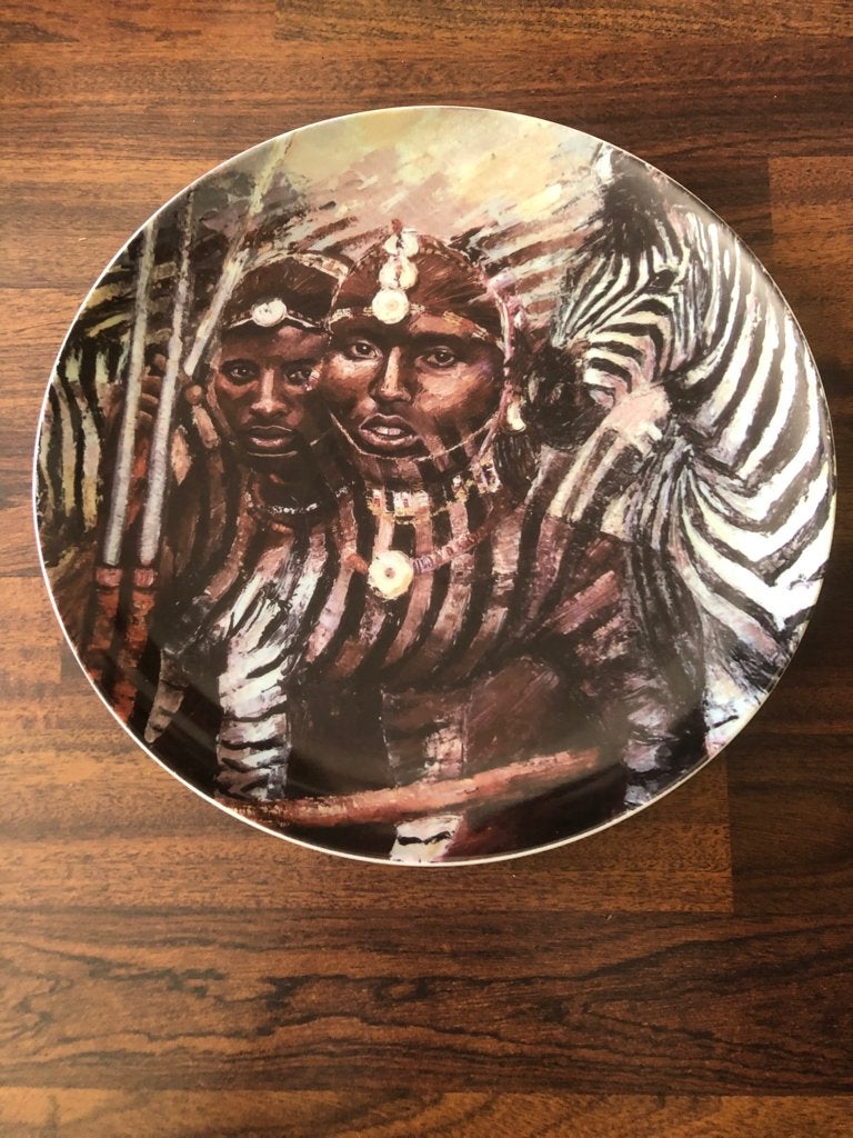 Bord Proeven van kunst masai krijgers met zebra’s, Ophalen of Verzenden