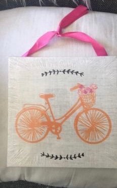 canvas schilderijtje fiets, Ophalen of Verzenden, Nieuw, Schilderij