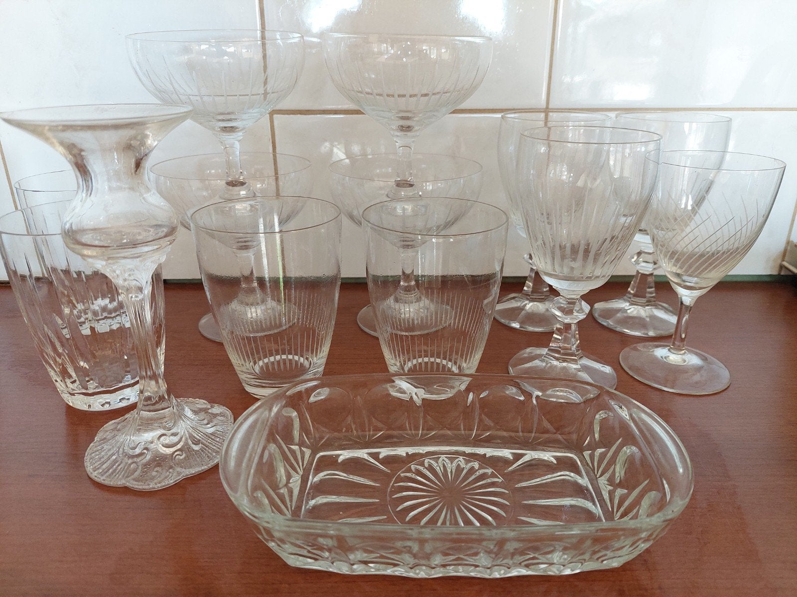 Diverse vintage kristal o.a. Schott Zwiesel, Ophalen