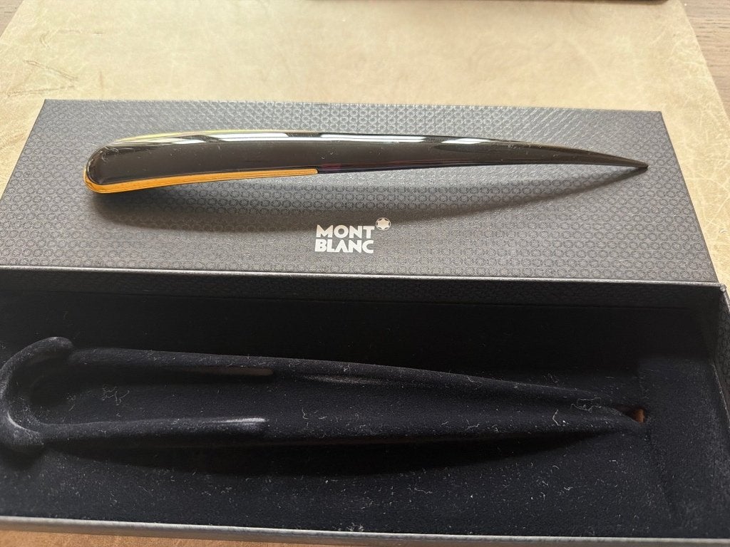 Montblanc Briefopener - Zwart met gouden accenten 13926, Overige typen, Met doosje, Ophalen of Verzenden, Zo goed als nieuw