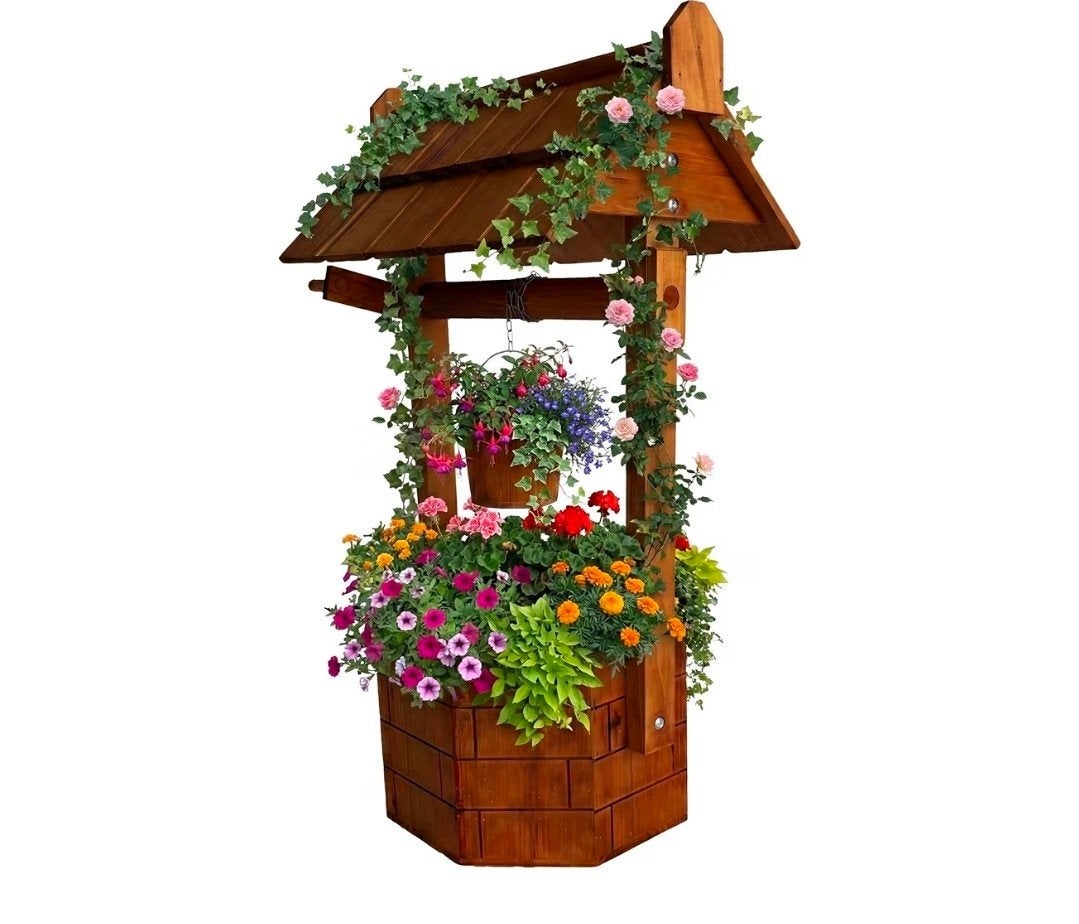 Decoratieve Houten Waterput, Tuin en Terras, Ophalen, Zo goed als nieuw, Hout, Overige typen