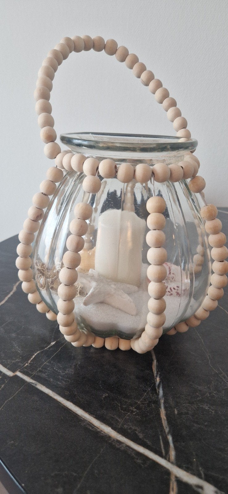 vaas met kralen, Ophalen, Nieuw, Schelpendecoratie, Glas
