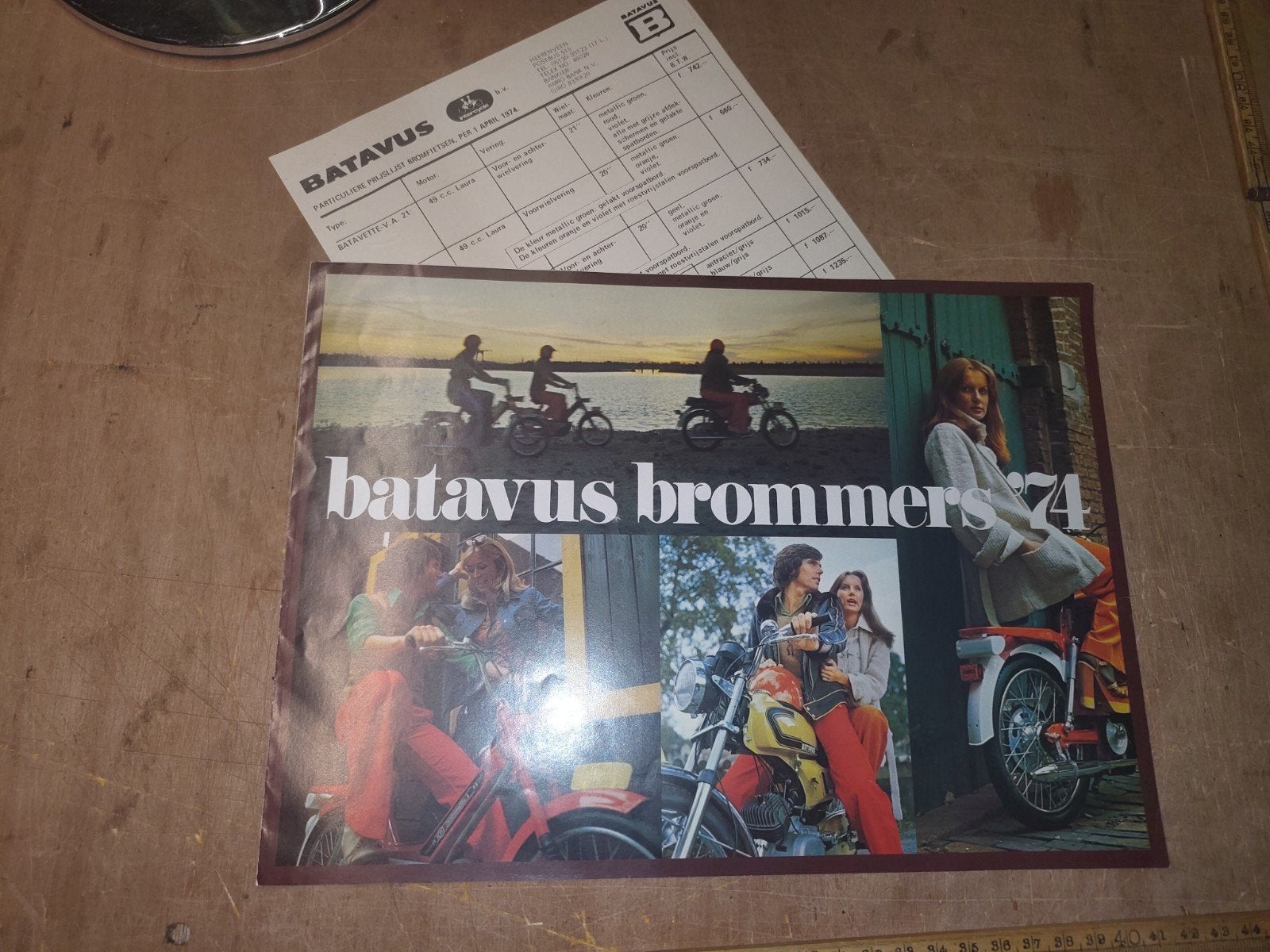Folder Batavus 1974 plus prijslijst, Ophalen of Verzenden