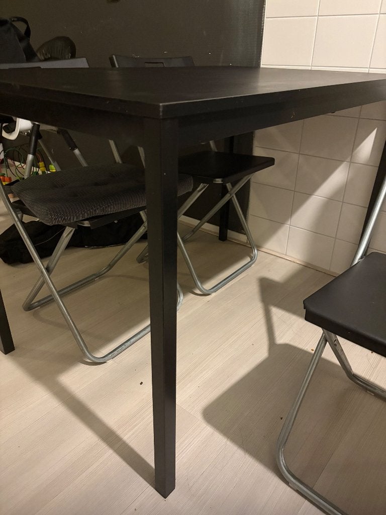 Zwarte vierkante Eettafel, Ophalen, 100 tot 150 cm, Vierkant, 50 tot 100 cm