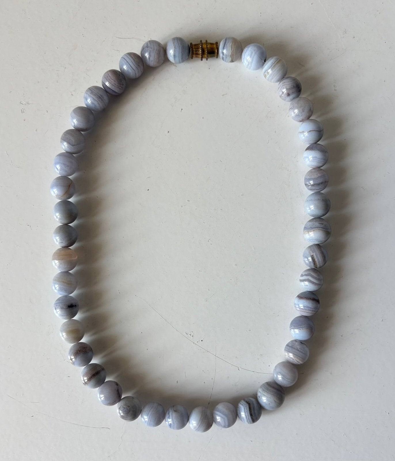 Vintage collier met natuurlijke agaatparels., Sieraden, Tassen en Uiterlijk, Kettingen, Zo goed als nieuw, Overige materialen
