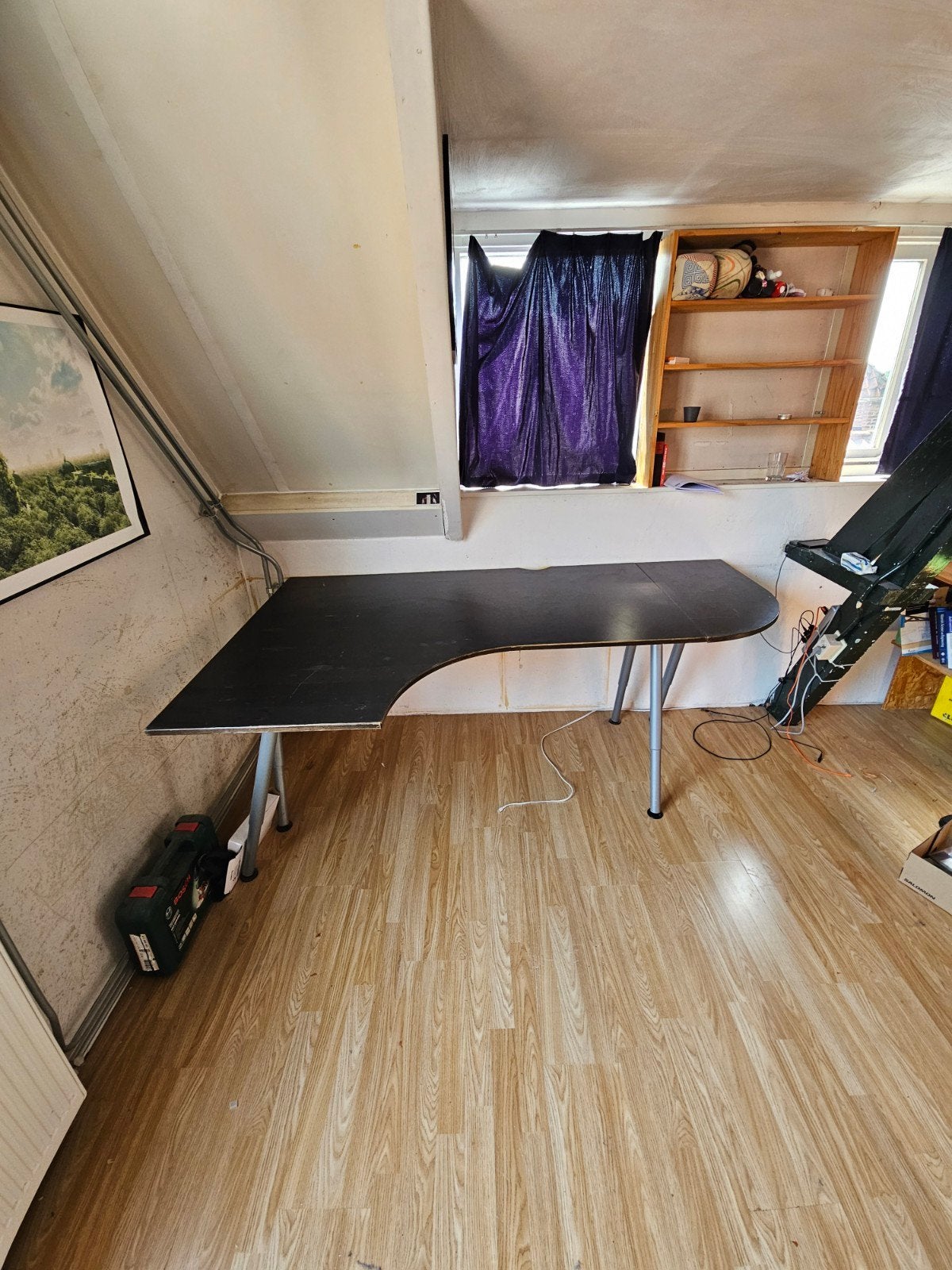 IKEA Galant hoekbureau met extra stuk, zwart, Huis en Inrichting, Ophalen, 160 cm, Gebruikt, Hoekbureau
