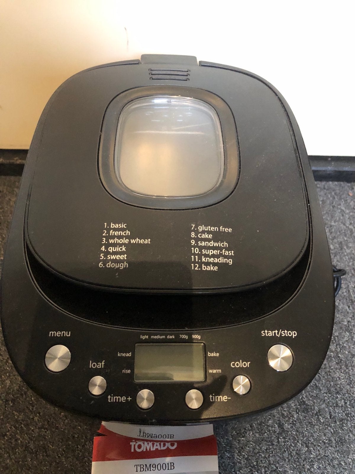 Tomado broodbakmachine, 400 tot 800 gram deeg, Ophalen, Zo goed als nieuw