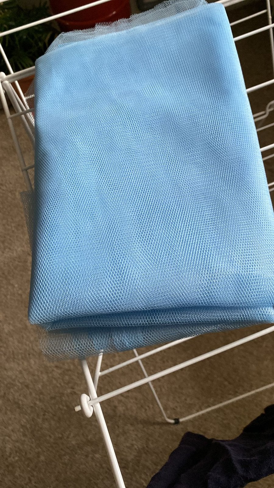 Babyblauw net honinggraat stof lappen, Hobby en Vrije tijd, Stoffen en Lappen, 120 cm of meer, Ophalen of Verzenden, Zo goed als nieuw