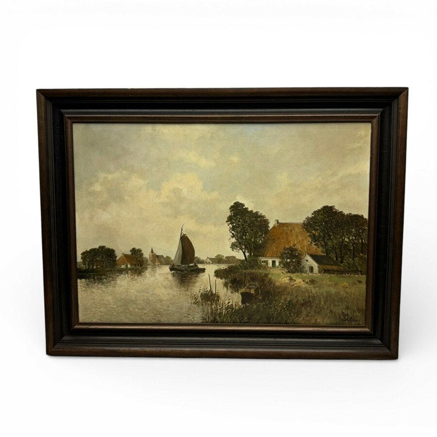 Piet Schoen (1909-1985) - Fries landschap, Ophalen of Verzenden