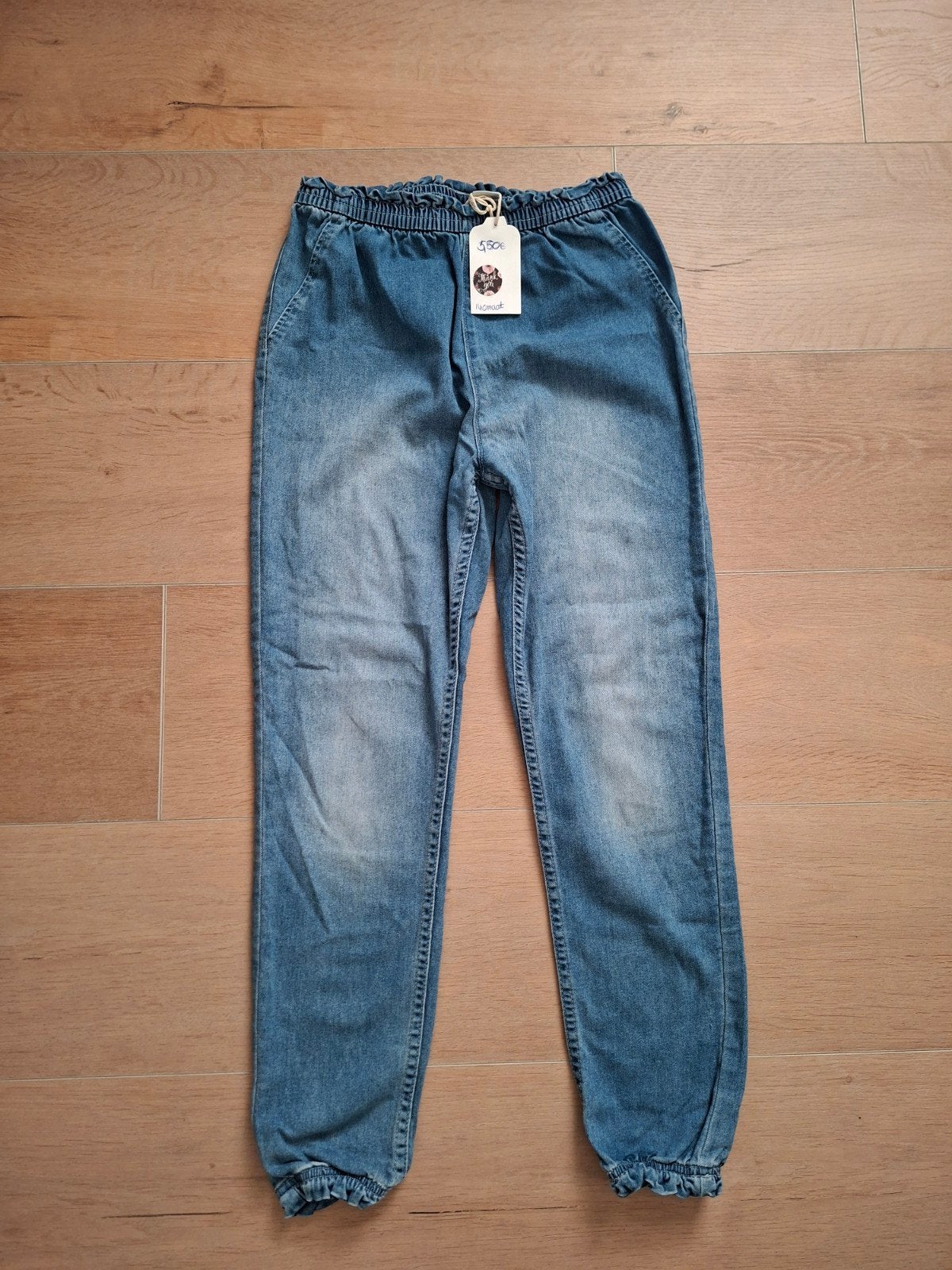 H&M Denim Jogger Jeans Maat 140, Broek, Meisje, H&M, Ophalen of Verzenden