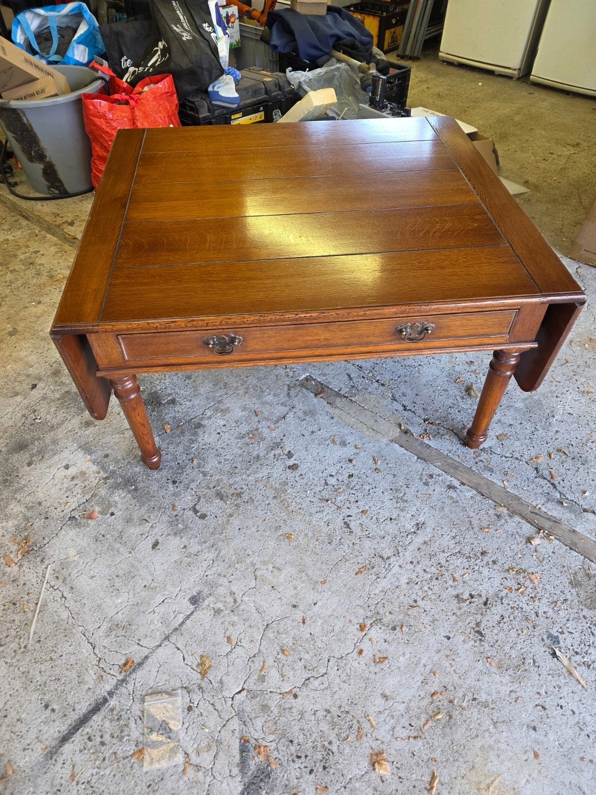 Vintage salontafel Charm Classic Holland opklapbare zijka, Huis en Inrichting, Ophalen, 50 – 75, Gebruikt, Rechthoekig