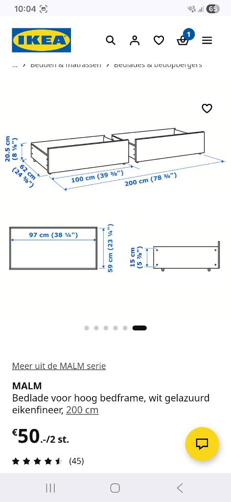 Ikea bedlade, 100 cm, Eenpersoons, Bruin, Ophalen of Verzenden