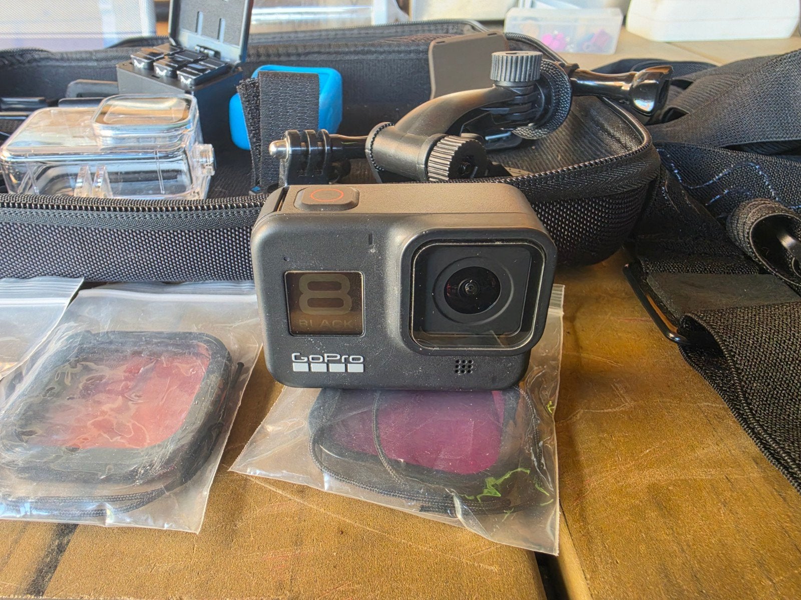 GoPro Hero 8 Black met veel accessoires en 3 accu's, Ophalen of Verzenden, Zo goed als nieuw, GoPro