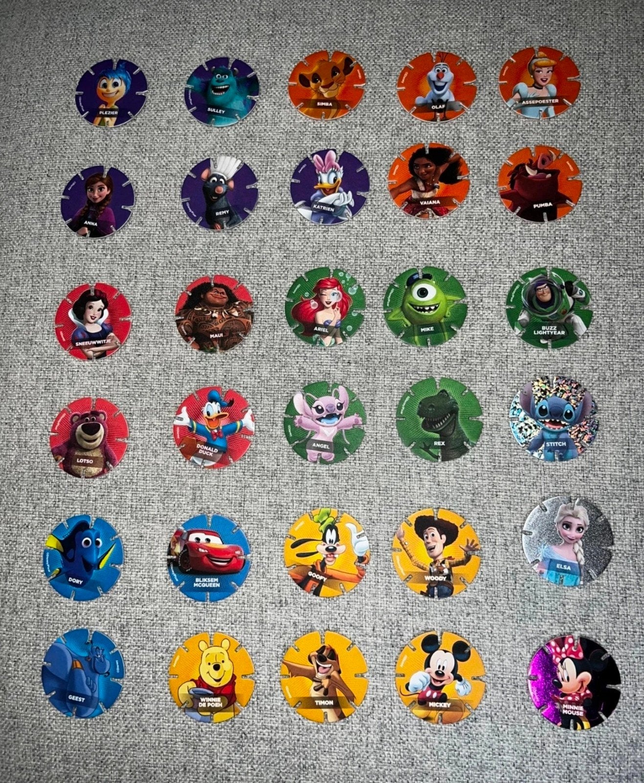 Complete set van 30 Diskeyz Disney Albert Heijn, Verzamelen, Ophalen of Verzenden, Overige figuren, Nieuw, Overige typen