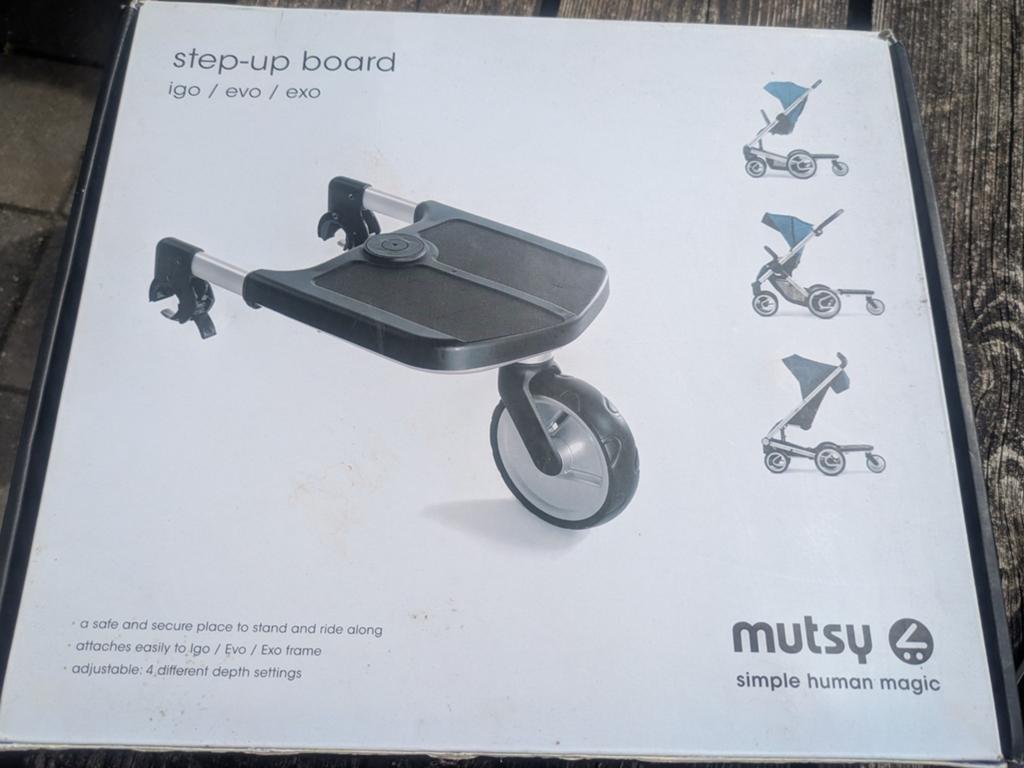 Mutsy Step-Up Board Igo/Evo/Exo - met doos, Kinderen en Baby's, Kinderwagens en Combinaties, Ophalen of Verzenden, Nieuw, Kinderwagen