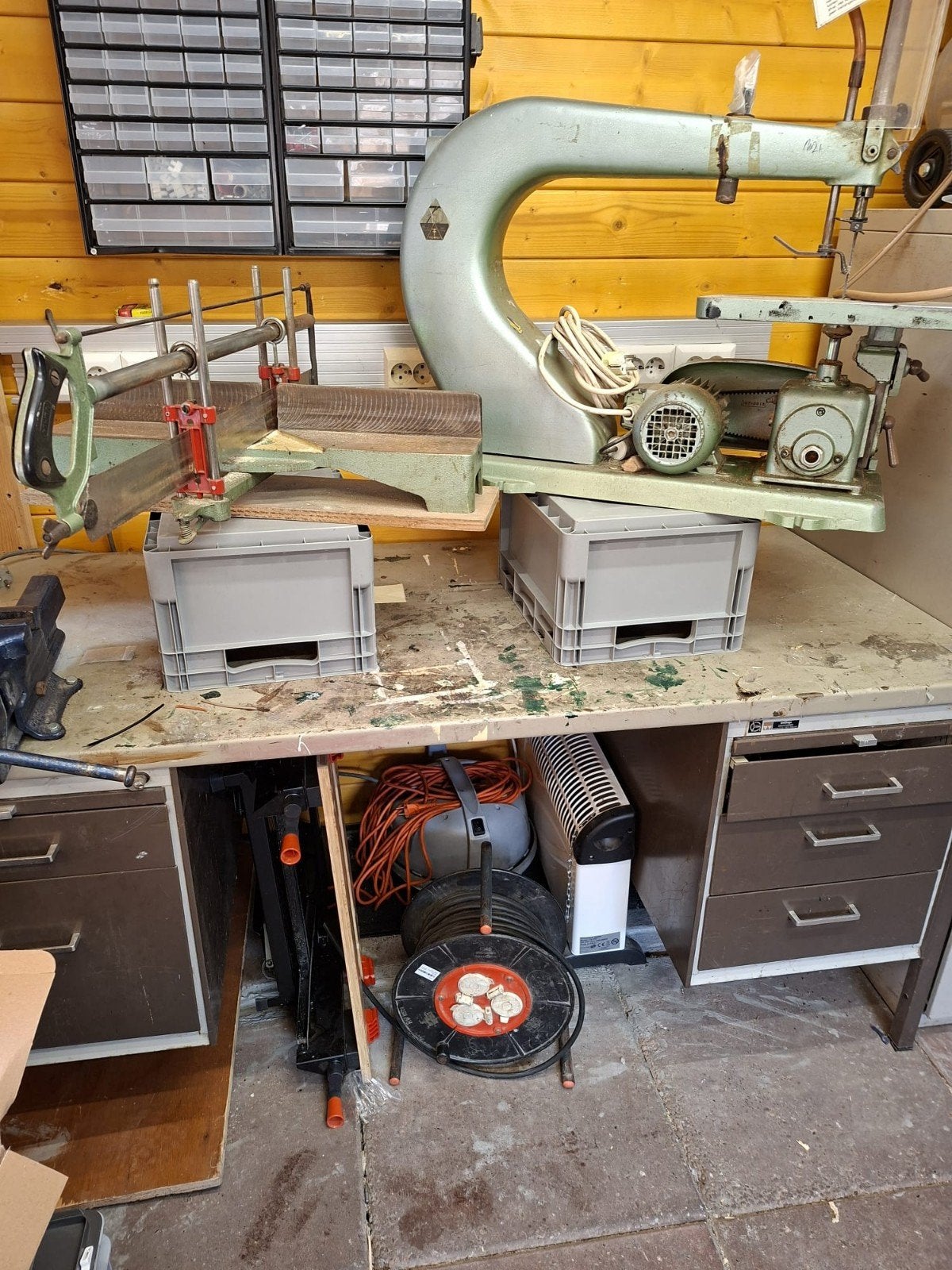 Vintage Figuurzaagmachine met Afkortzaag, Ophalen, Minder dan 30 mm, Gebruikt, Onbekend