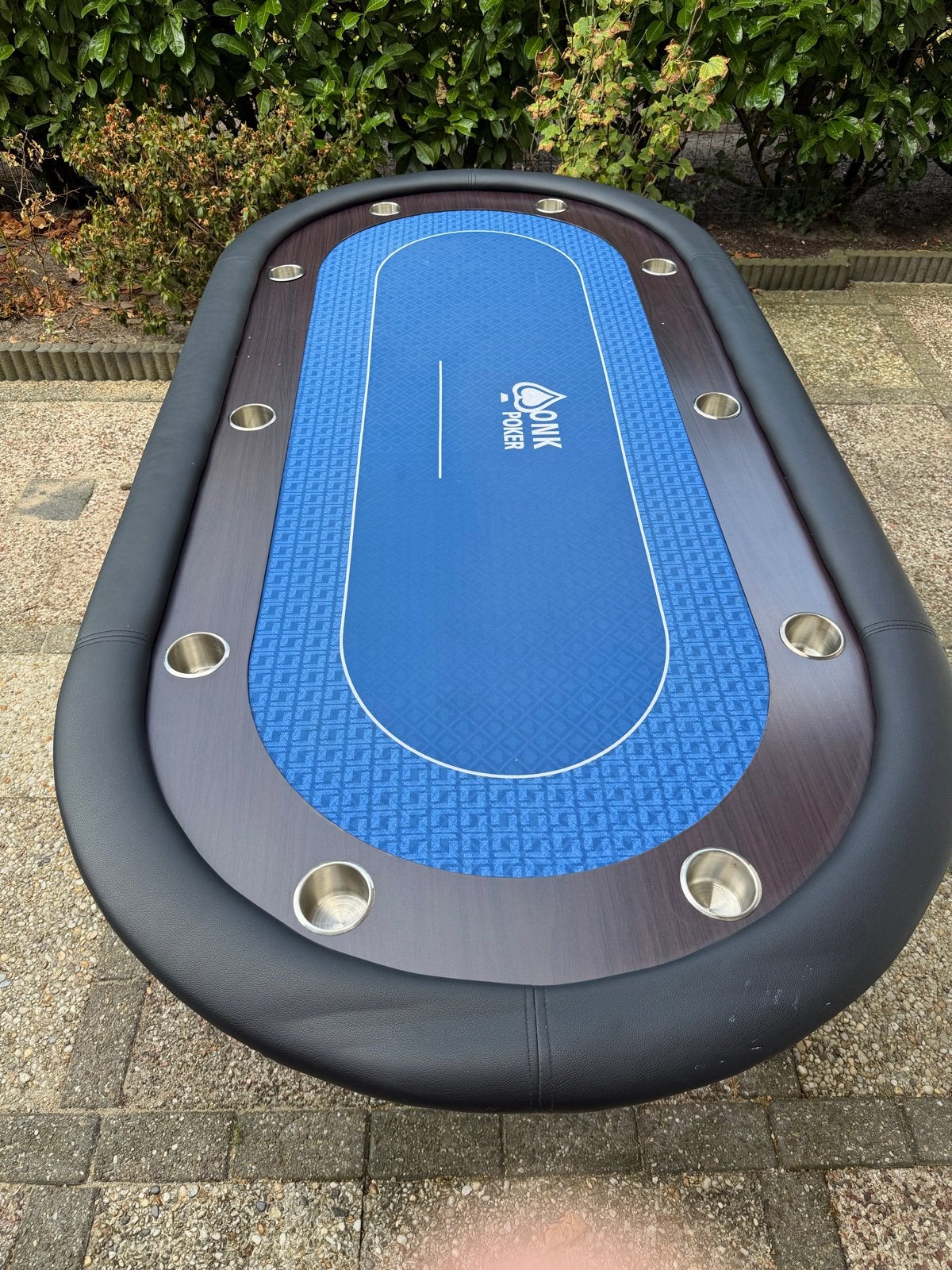 Professionele opvouwbare Onk pokertafel - Blauw vilt, Vijf spelers of meer, Ophalen, Zo goed als nieuw