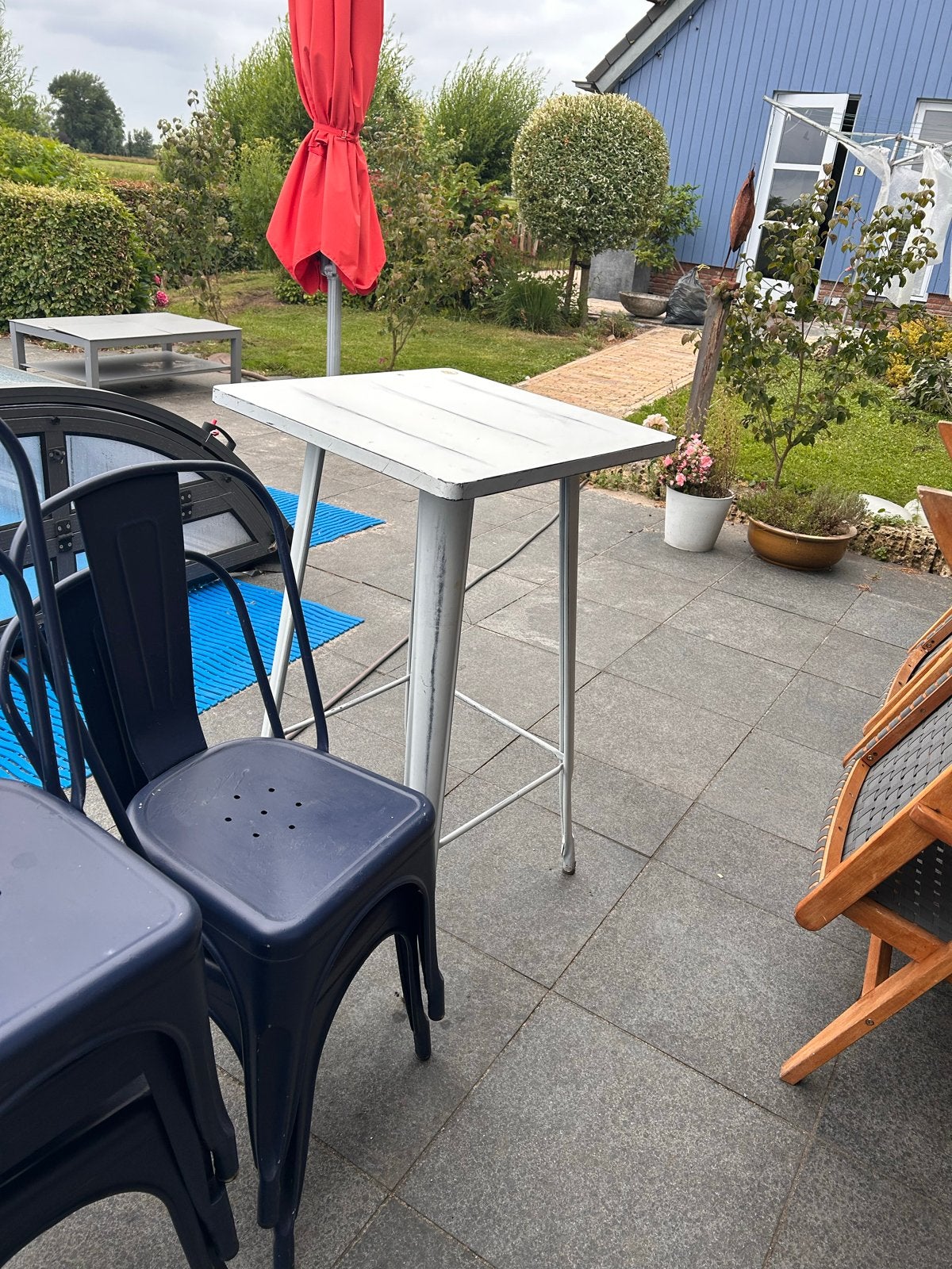 metalen terrasset  395 euro, Overige materialen, Gebruikt, Meer dan 8 zitplaatsen, Ophalen of Verzenden