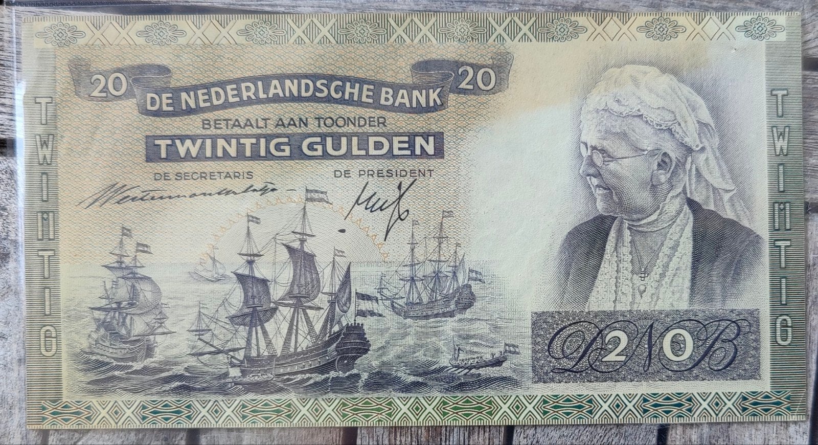 Zeldzaam 20 Gulden biljet uit 1941 - Koningin Wilhelmina, Ophalen of Verzenden, 25 gulden, Los biljet