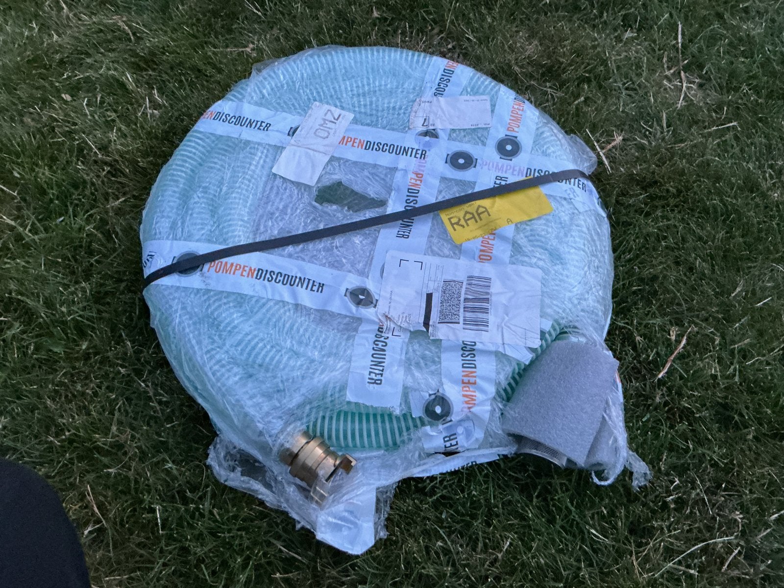 Nieuwe aanzuigslangset 1 1/4" - 7 meter, messing aansluitset, Tuin en Terras, Tuinslangen, Ophalen of Verzenden, Nieuw, Overige typen