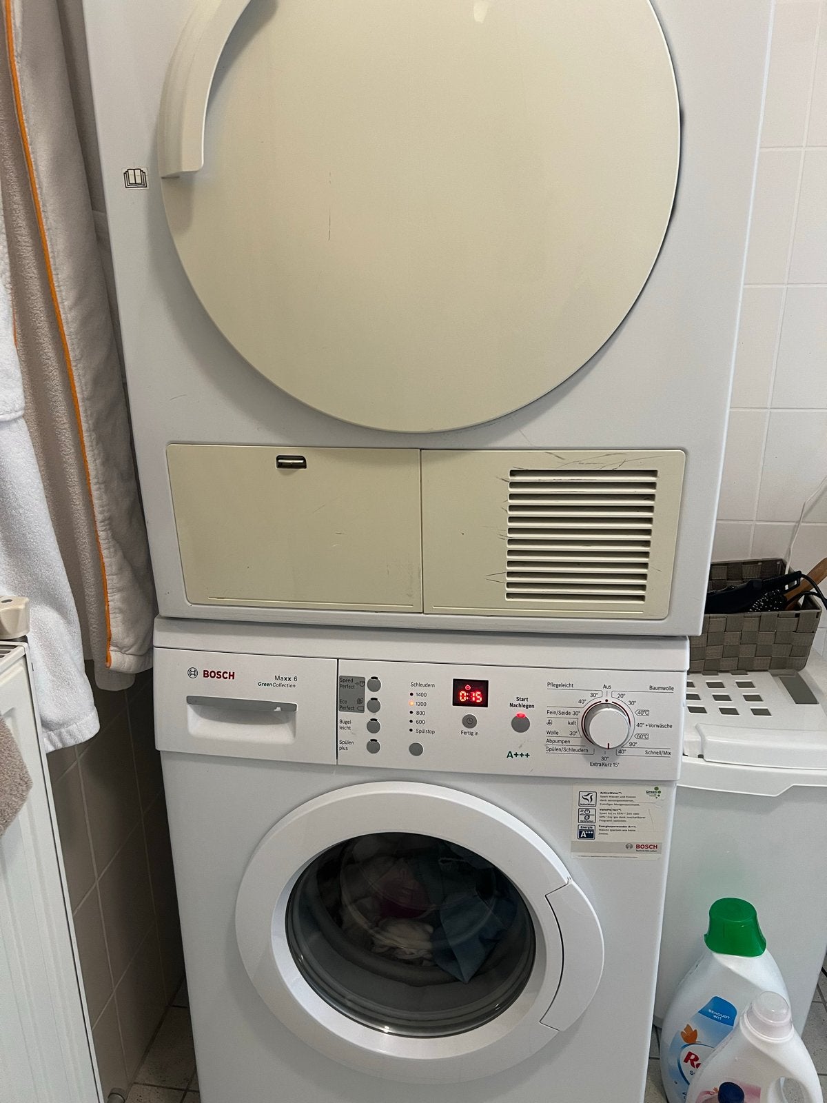 Bosch Maxx 6 wasmachine en Maxx 6 Sensitive droger, Witgoed en Apparatuur, Wasmachines, Ophalen, Gebruikt, 85 tot 90 cm, 1200 tot 1600 toeren