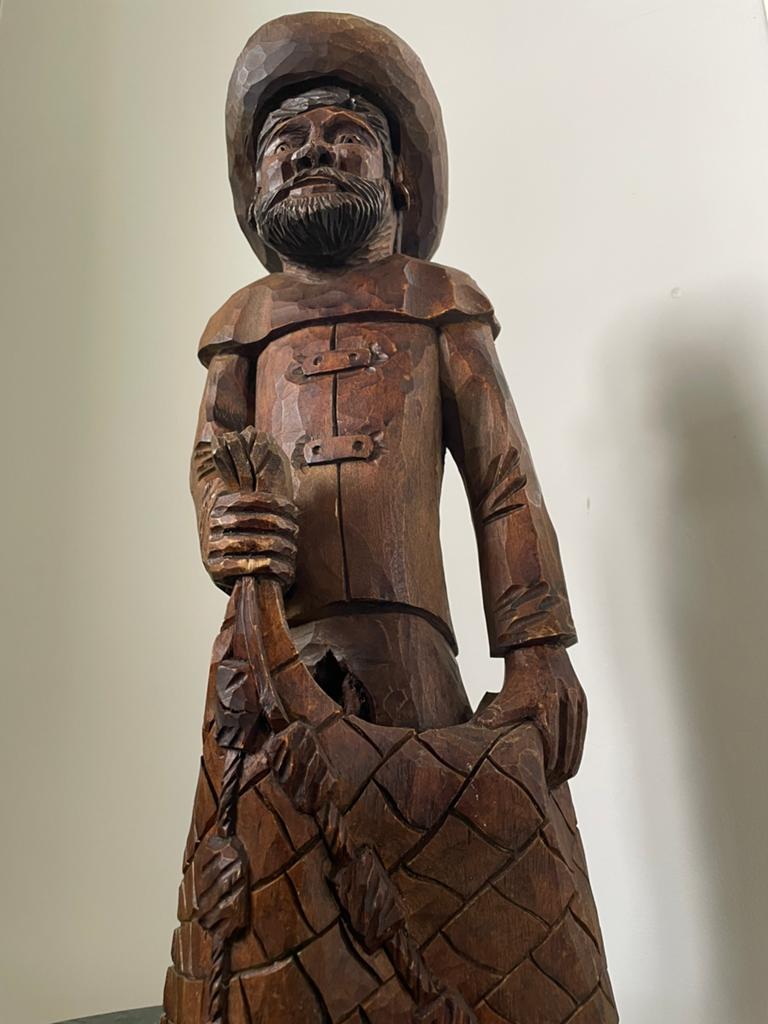 Handgesneden houten beeld | Zuid-Amerika | 1950-1999, Houtsnijwerk, Ophalen of Verzenden, Hout, Bruin