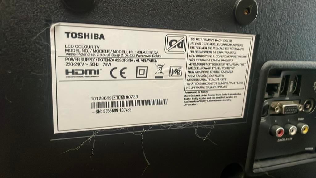 Toshiba tv, Ophalen, Zo goed als nieuw