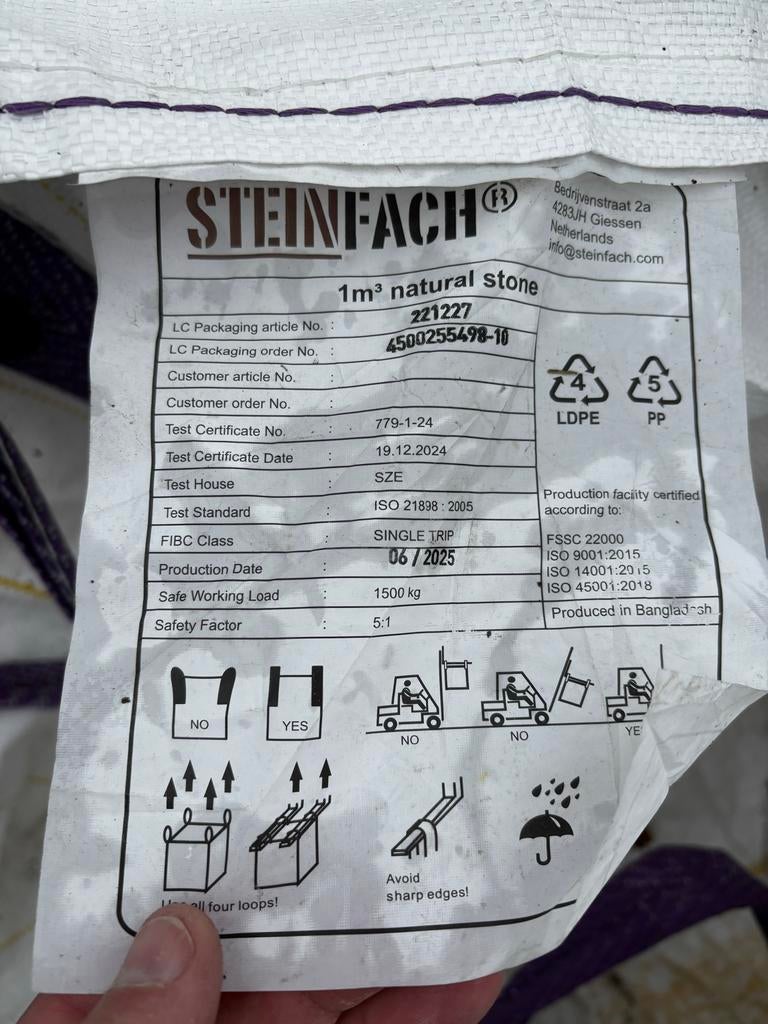 Big Bag 1m³, Ophalen of Verzenden, Gebruikt, Overige typen