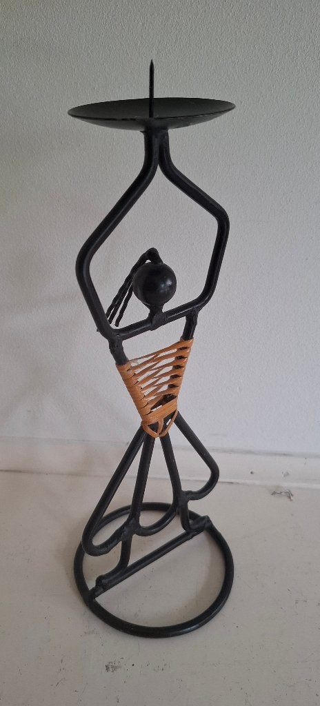 vintage kandelaar londborg design, Ophalen, Gebruikt, Zwart, Metaal