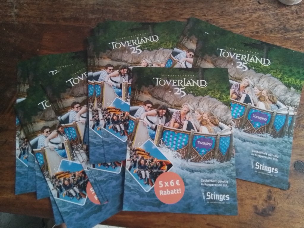Kortingskaarten toverland, Drie personen of meer, Kortingsbon, Pretpark