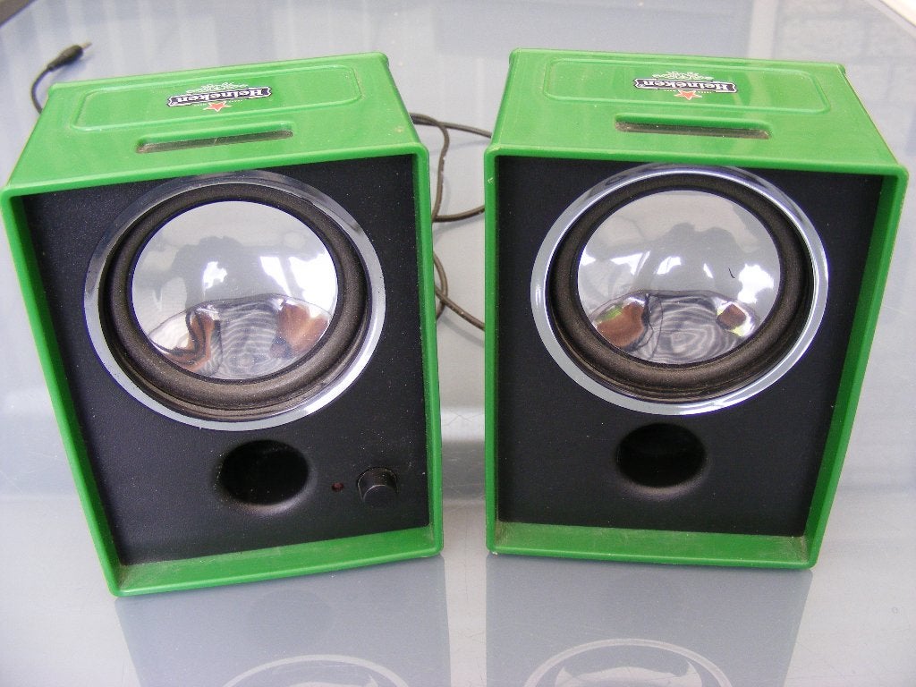 Heineken mini speakers Twee sets, Ophalen, Zo goed als nieuw