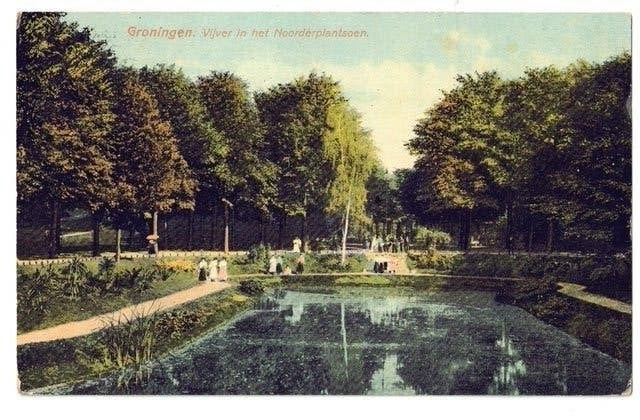 Groningen - Noorderplantsoen - grootrondstempel Oldeberkoop, Verzenden, Voor 1920, Gelopen, Groningen