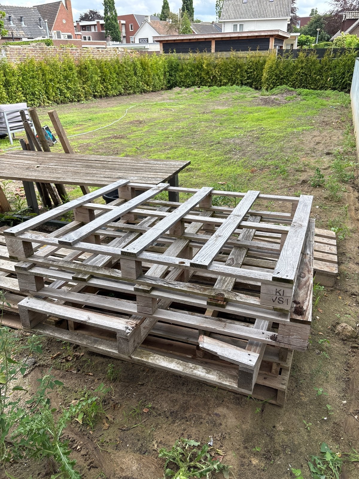 Gebruikte houten pallets voor diverse doeleinden, Gebruikt, Ophalen of Verzenden, 50 mm of meer, Pallet