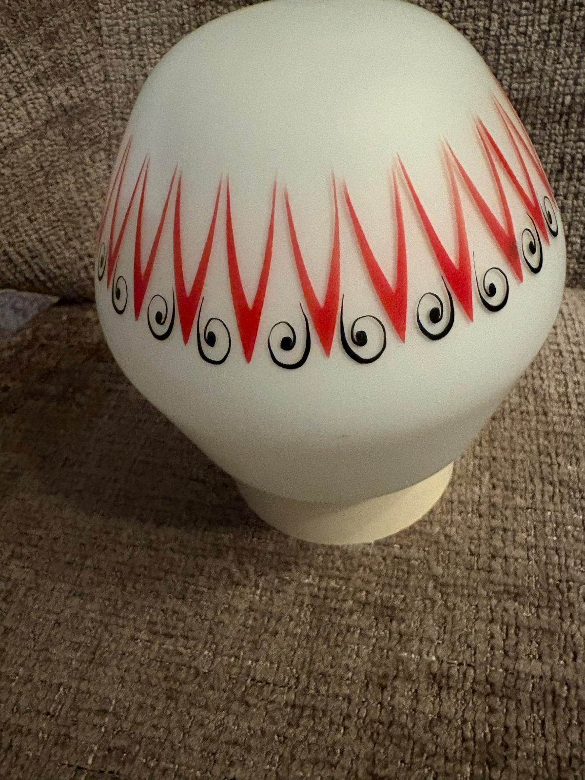 Vintage Phillips Plafondlamp Melkglas Rood Zwart Decoratie, Ophalen of Verzenden