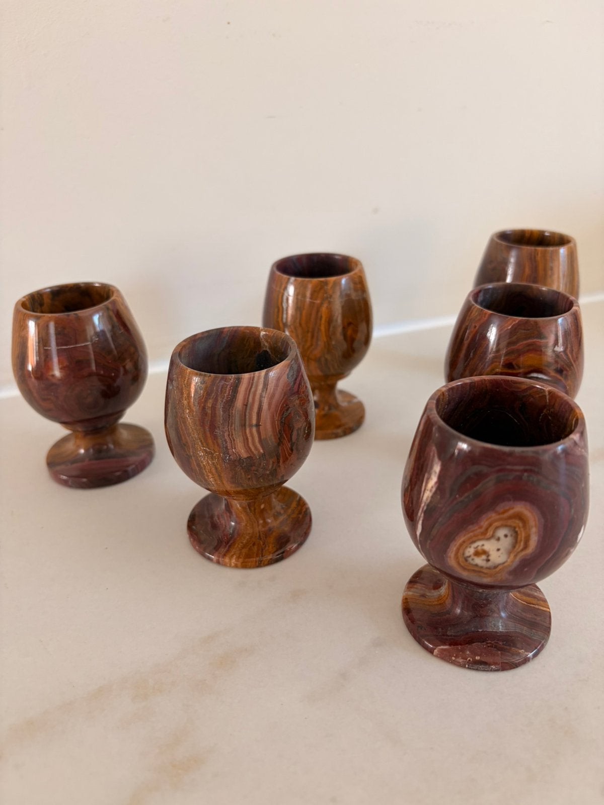 Vintage onyx eierdopjes, Ophalen of Verzenden