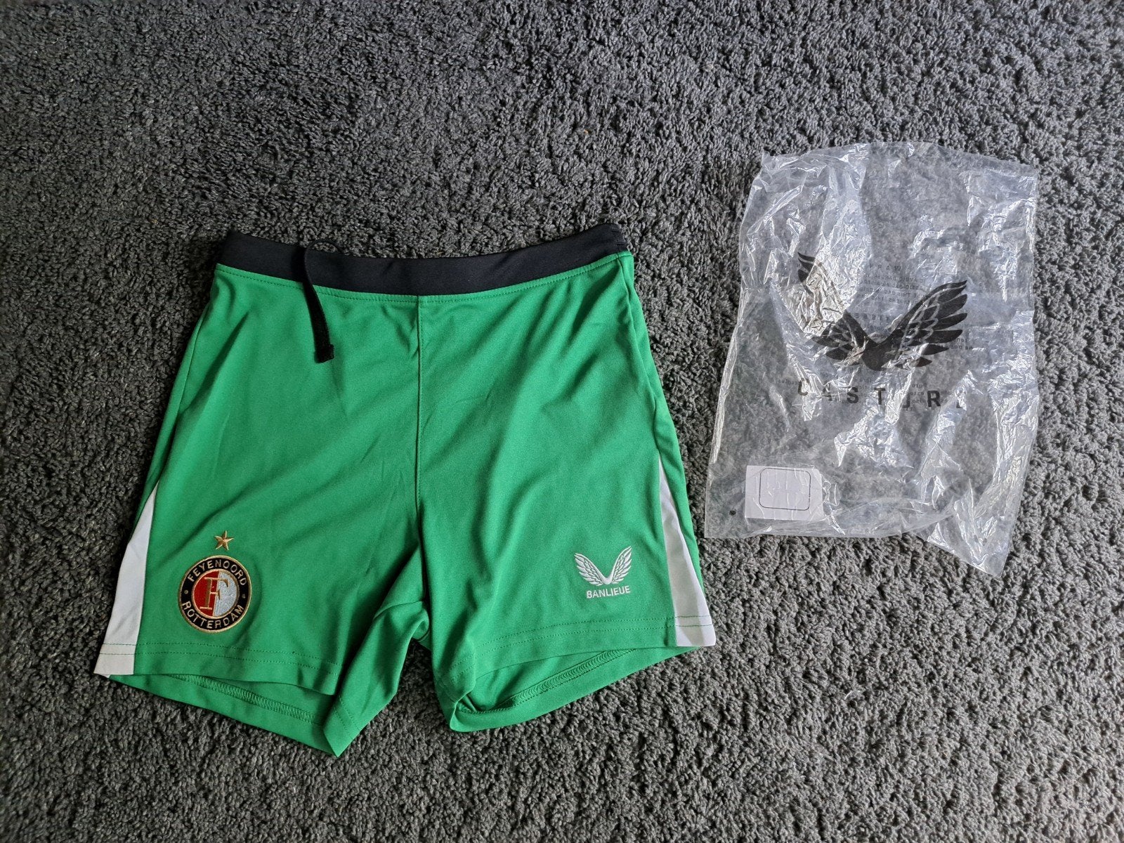 Feyenoord Third Short B Groen/Wit Maat 146, Broek, Castore, Nieuw, Ophalen of Verzenden