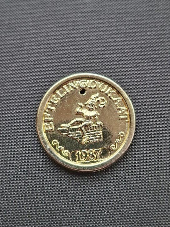 Efteling dukaat uit 1987 - Zeldzaam verzamelobject, Ophalen of Verzenden, Gebruikt, Overige typen