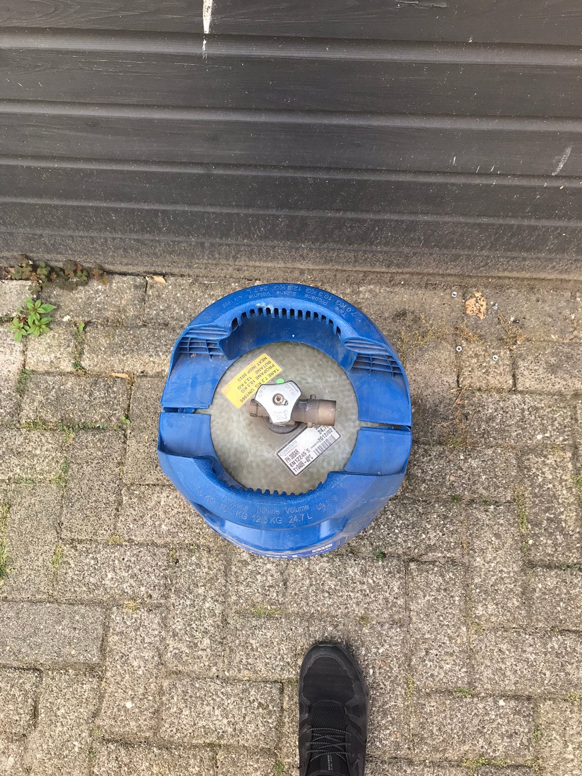 Gasfles lpg kunstof, Ophalen, Gebruikt