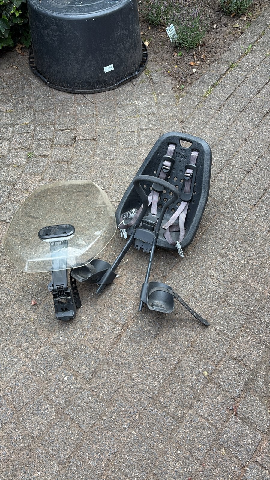 Yepp kinderzitje voorop fiets met windscherm, Ophalen, Voorzitje, 0 t/m 13 kg, Gebruikt