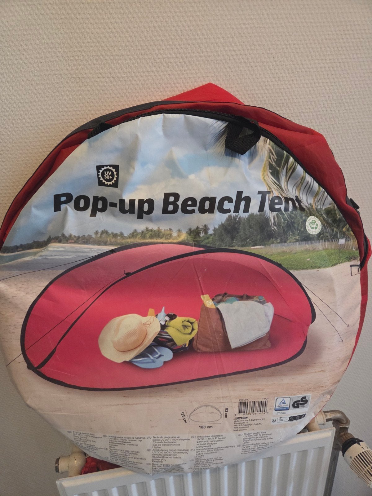 Pop-up strandtent met UV 30+ bescherming, Ophalen of Verzenden, Zo goed als nieuw, Tot en met 2