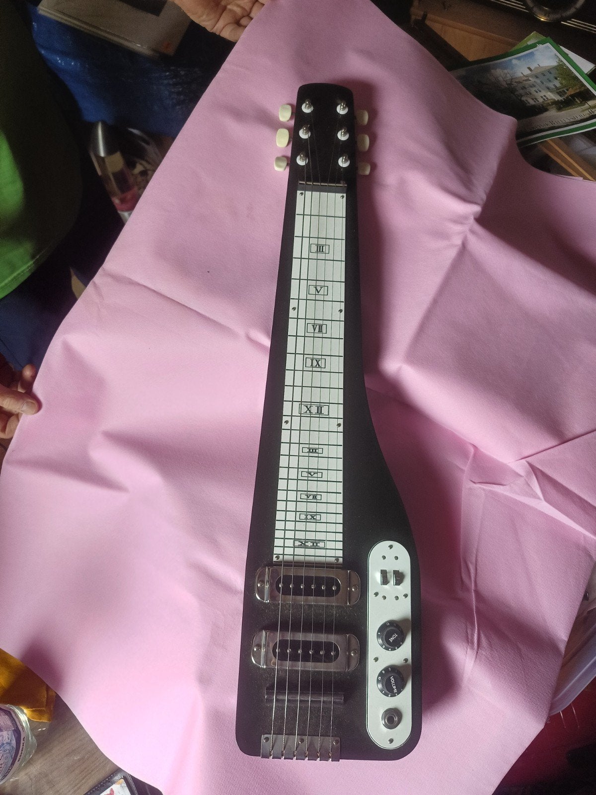 East-German Musima lapsteel with Simeto pickups., Ophalen, Gebruikt, Solid body, Overige merken
