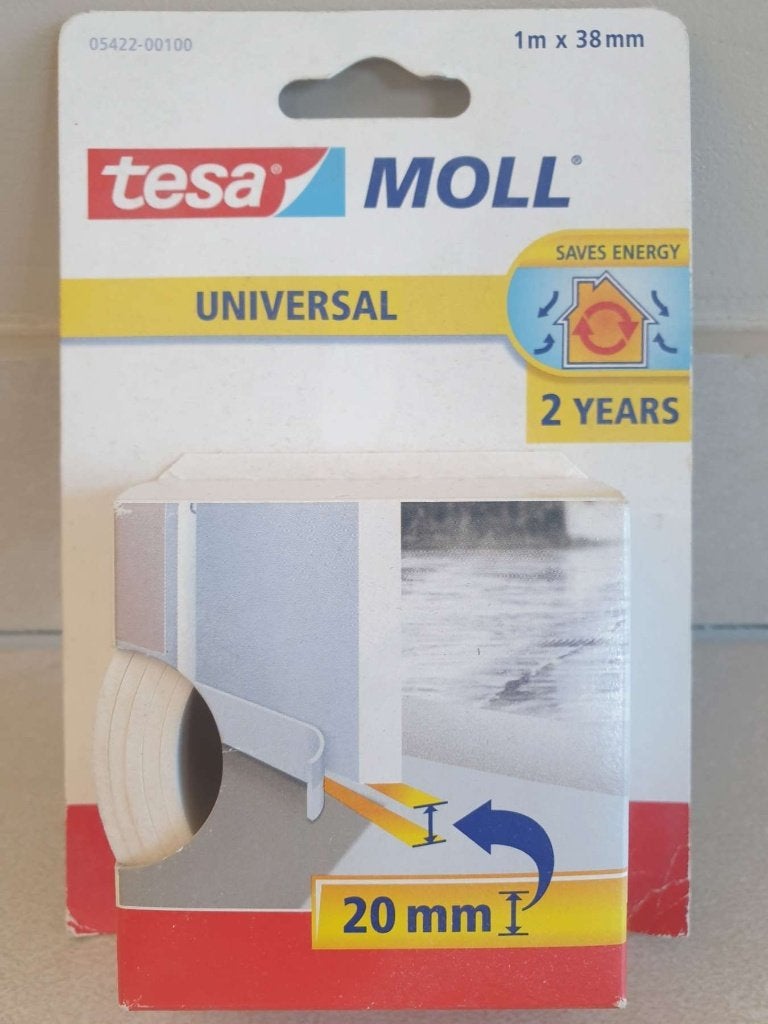 Tesa Moll 1m x 38mm zelfklevende schuimstof dorpelstrip, Ophalen, Nieuw, Buitendeur, 200 tot 215 cm