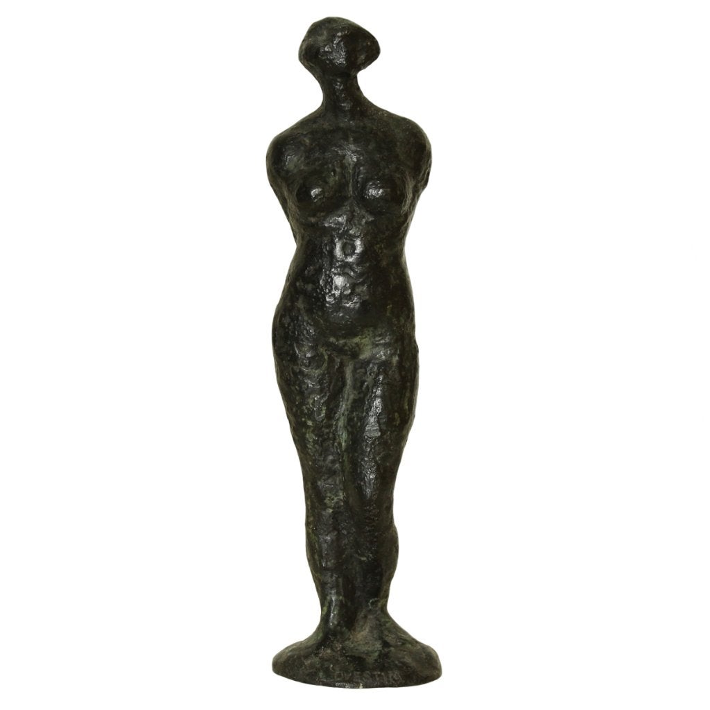 BRONZEN BEELD Ed van Teeseling STAAND NAAKT OVESTIN, Antiek en Kunst, Verzenden, Brons, Beeld