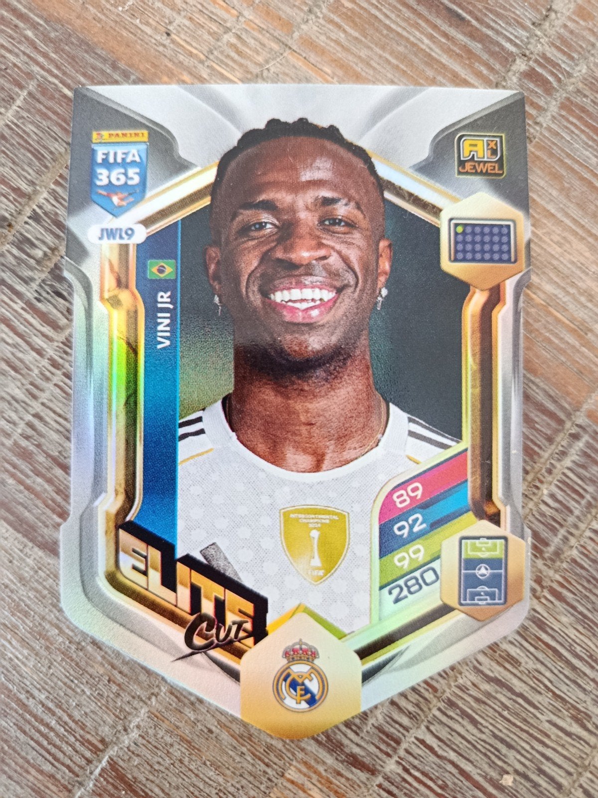 Fifa Panini kaartje Vini Jr. - Elite Cut JWL9, Ophalen of Verzenden, Zo goed als nieuw, Buitenlandse clubs, Poster, Plaatje of Sticker