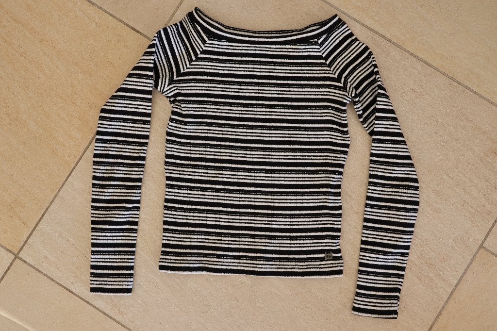 Nieuw zwart wit streep boothals shirt shoeby, Ophalen, Meisje, Nieuw, Shirt of Longsleeve