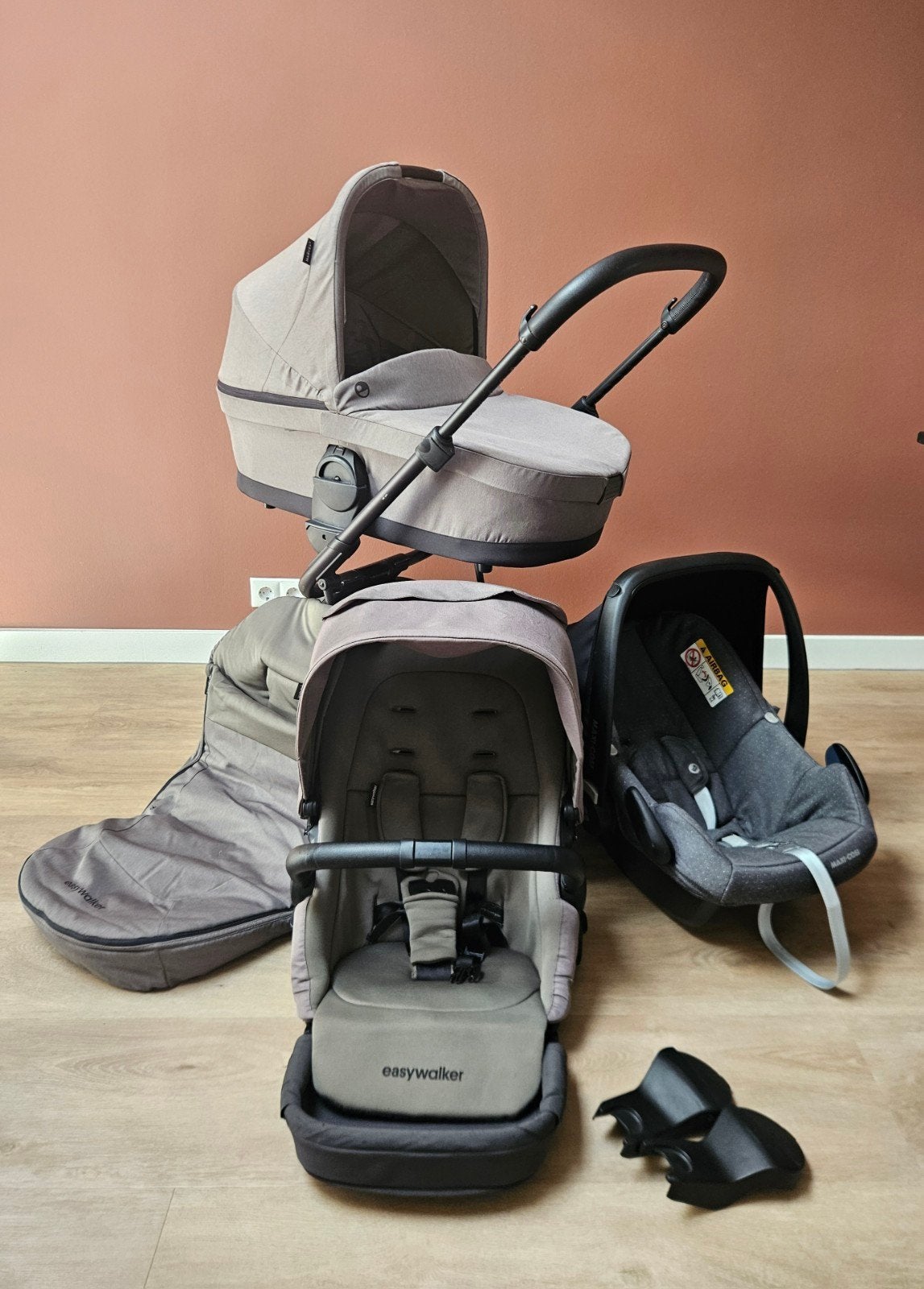 Complete Easywalker Harvey3 Combiwagen met accessoires, Kinderen en Baby's, Gebruikt, Met autostoeltje, Combiwagen, Ophalen