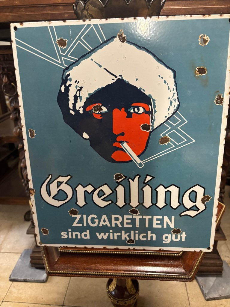 Emaille reclamebord, Ophalen, Gebruikt, Reclamebord