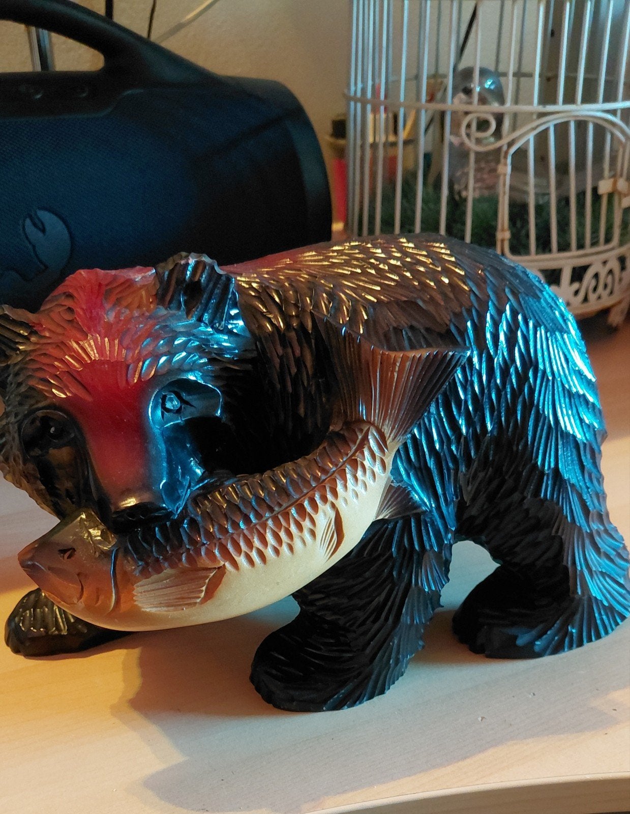 Antieke Japanse Houten Kibori Kuma Beer, Antiek en Kunst, Houtsnijwerk, Minder dan 20 cm, Ophalen of Verzenden, Hout