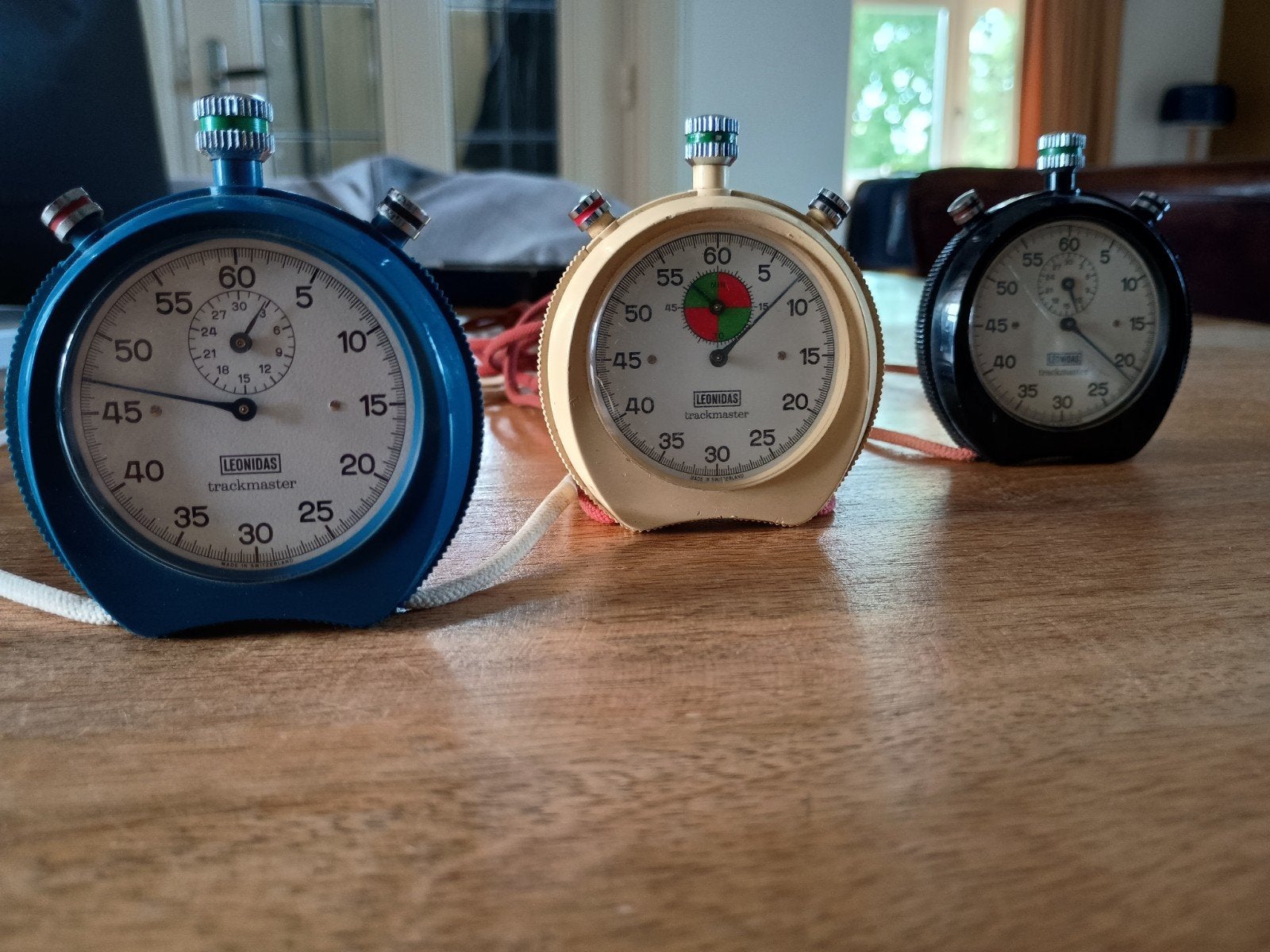 Vintage Leonidas Heuer Trackmaster Stopwatches - Set van 3, Ophalen of Verzenden