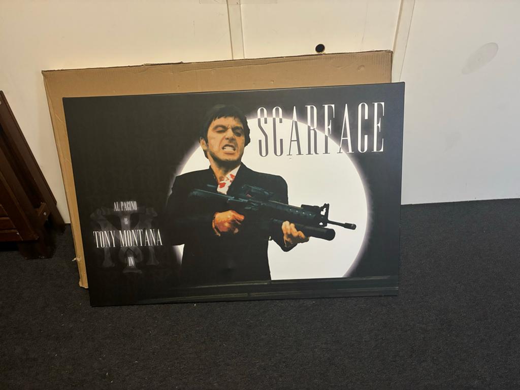 Scarface Tony Montana Canvas Schilderij, Huis en Inrichting, Ophalen, 50 tot 75 cm, Zo goed als nieuw, Schilderij